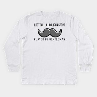 Funny Football And Moustache Design Kids Long Sleeve T-Shirt